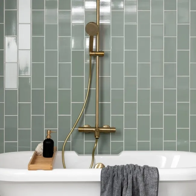 Monocolour Alga Green Flat Gloss Metro 200x100