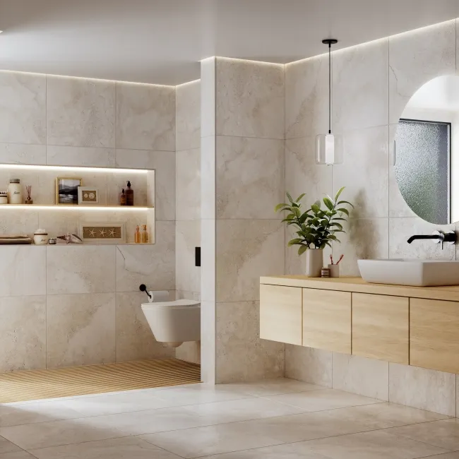 Sahara Beige Satin Rectified Wall and Floor Tiles 60x60