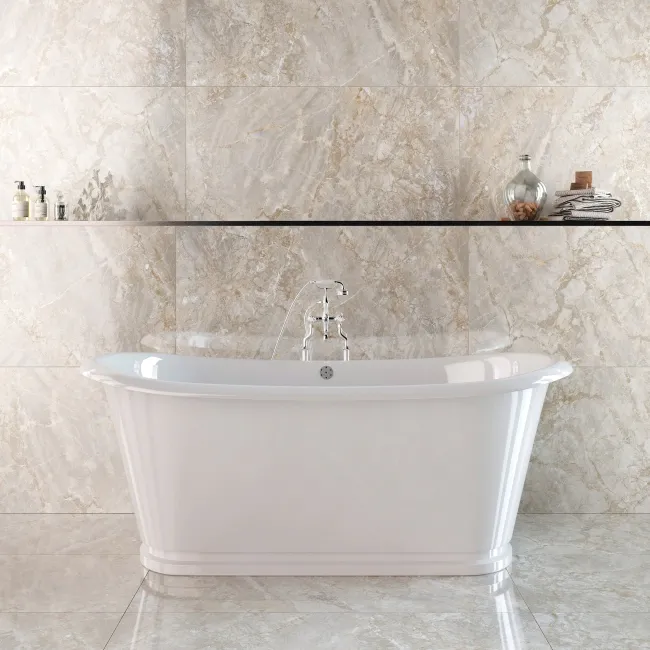Tolana Ivory Marble Effect Large Polished Porcelain Tiles