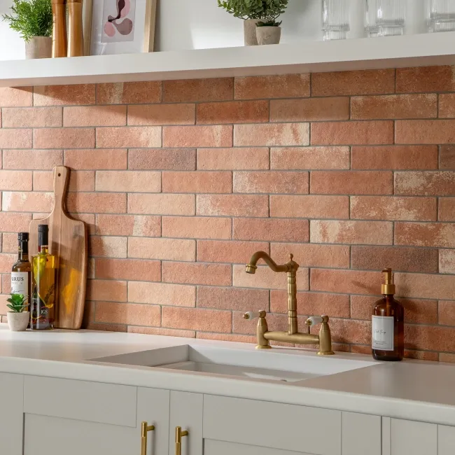 Tosca Teja Red Matt Brick Effect Tiles 62x235x9mm