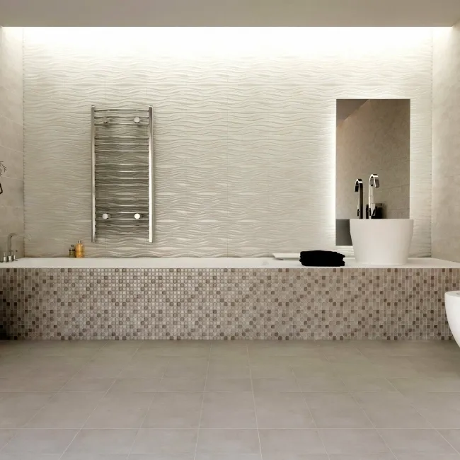 Vanguard Wave Marfil Concrete Effect Tiles