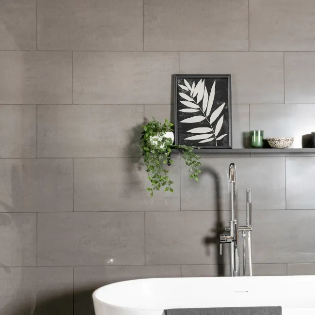 Gems Lounge Stone Effect Polished Anthracite 600x300