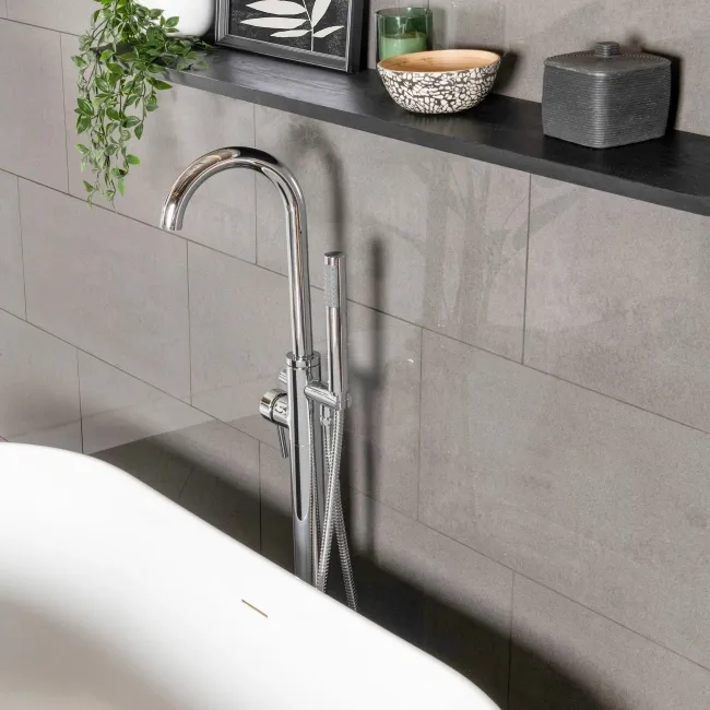 Gems Lounge Stone Effect Polished Anthracite 600x300
