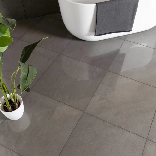 Gems Lounge Stone Effect Polished Anthracite 600x600