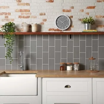 Liso Plata Grey Brillo Metro Tiles 100x200