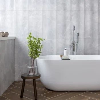 Agora Light Grey Gloss Marble Effect Decor Wall Tile 600x300