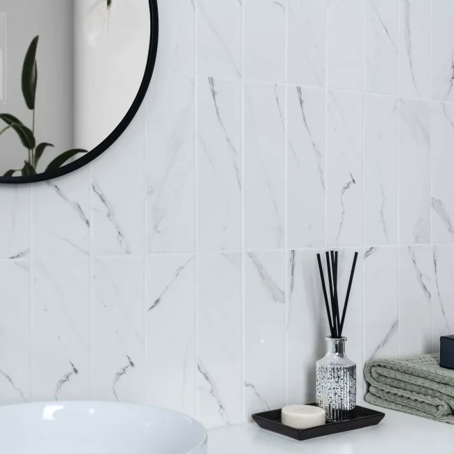Apennine Flat Gloss Marble Effect Tile 10x30