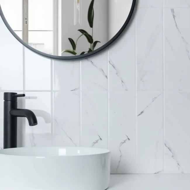 Apennine Flat Gloss Marble Effect Tile 10x30